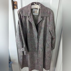 Vintage London Fog Muted Floral Plus Size Trench Coat